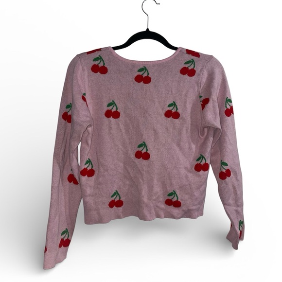 Pink Cherry Embroidered Cardigan - Picture 16 of 16